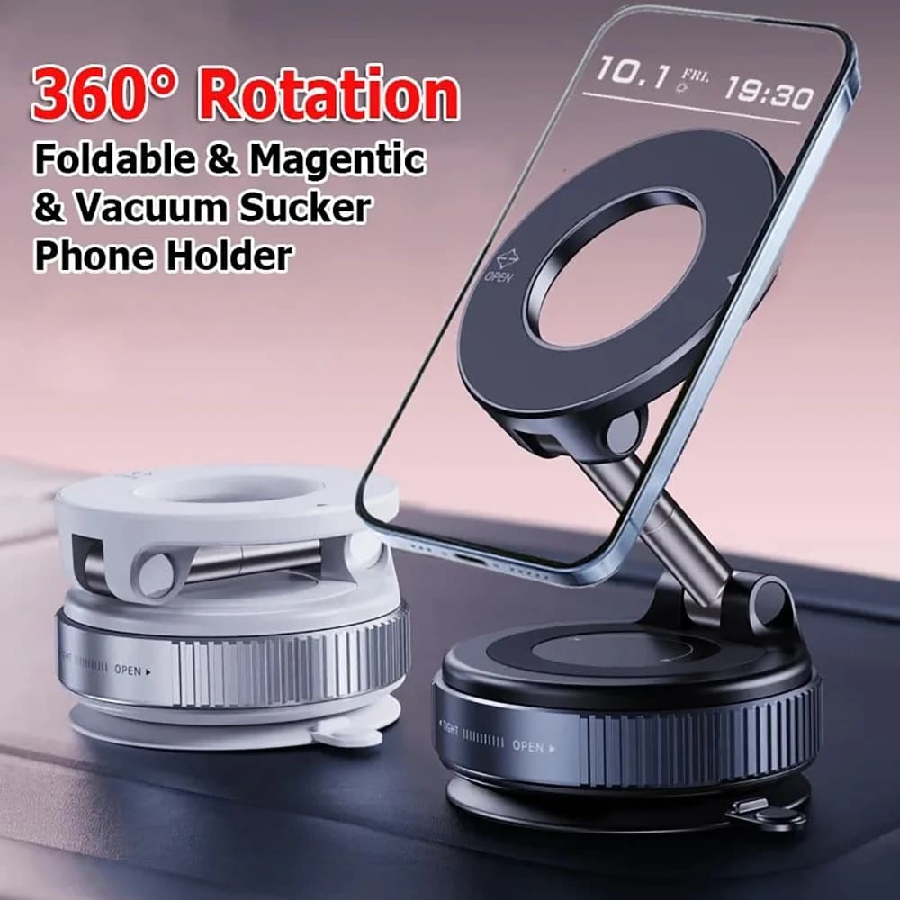 Magnetic Phone Holder with Vacuum Suction for MagSafe 360 ° Adjustable Vacuum Cell Phone Holder for Car Support for iPhone Samsung Xiaomi