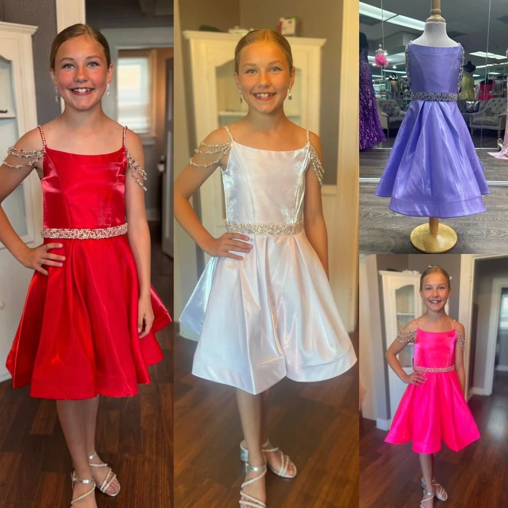 Abito da spettacolo per ragazza orchidea, abito da ballo, volant di cristallo, cipria, per bambini piccoli, compleanno, cocktail party formale, per adolescenti, junior