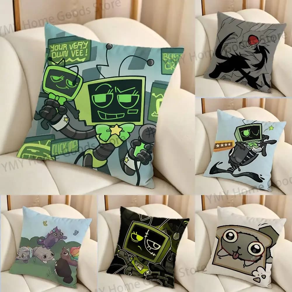 Vee P-Pebble Required D-Dandys World Cartoon Printing Pillowcase Customized Pillow Cover for Sofa Home Decor
