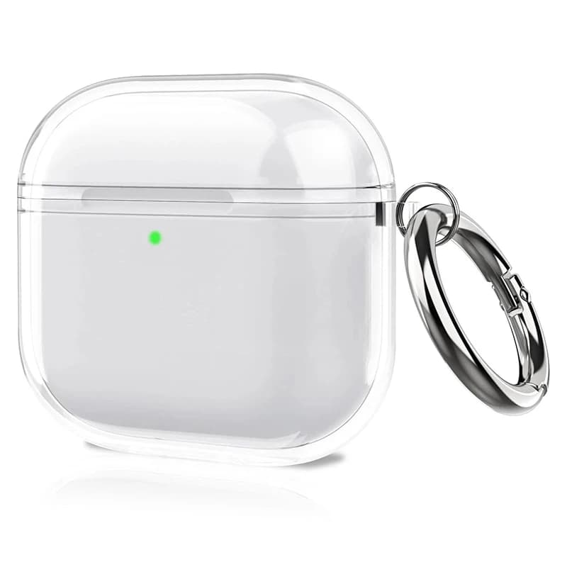 Custodia Trasparente in TPU con Gancio per Apple AirPods 4, Cover Protettiva per Cuffie Wireless, Accessori per Airpods di 4a Generazione