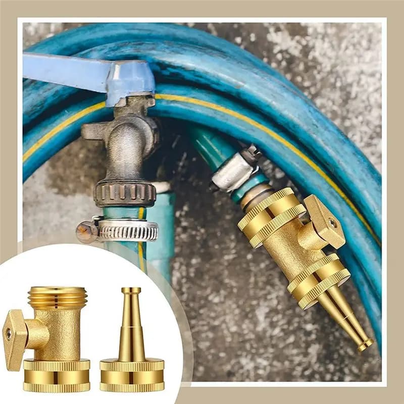 ABNH Ugello a getto in ottone Ugello per acqua Ugello per tubo ad alta pressione Valvola di intercettazione Ottone resistente, Connettore per tubo da giardino