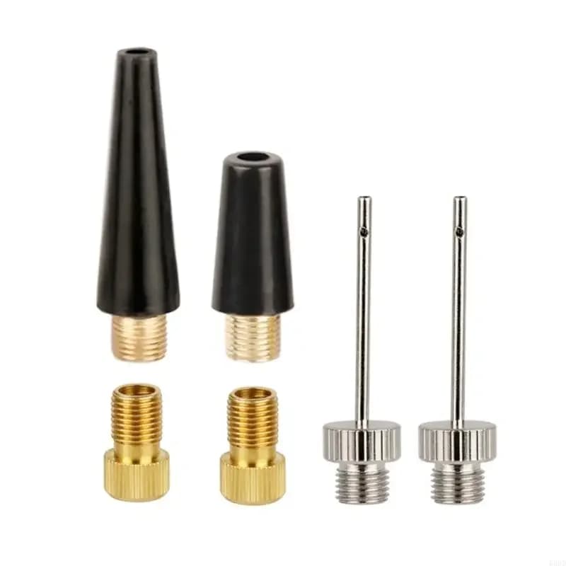 Set di aghi per pompa a sfera Adattatori per valvole per pneumatici per bici Strumento per ugelli di gonfiaggio per pompe ad aria Aghi per pneumatici