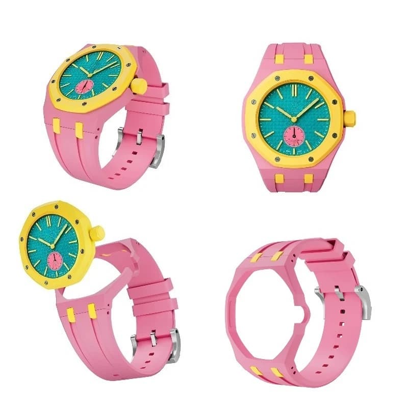 Orologio da Tasca AP con Cinturino Integrato, Orologi di Tendenza per Uomo e Donna, Design alla Moda e Personalizzato, Orologio al Quarzo Impermeabile Nero
