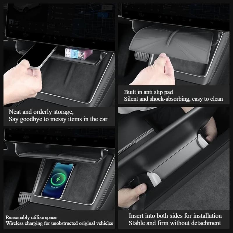 Per Tesla Model Y Juniper 2025 Scatola di immagazzinaggio per auto sotto lo schermo di controllo centrale Custodia per organizer Vassoio Model3 Highland 2025