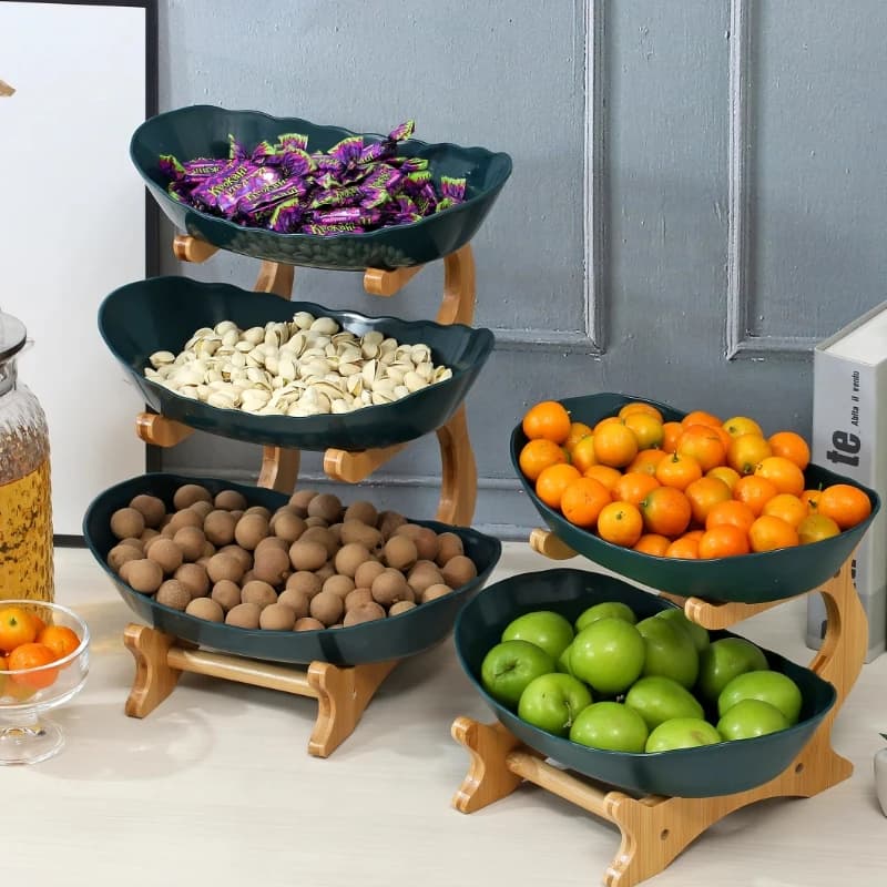 3 Layer Fruit Plate Home Living Room Plastic Snack Dish Creative Modern Dried Fruit Basket Candy Dish Cake Stand Salad Bowl