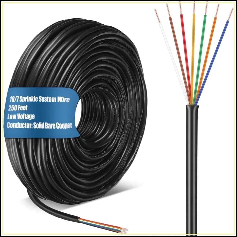 18/7 Gauge Sprinkler Wire 250ft - UV Resistant PVC Jacket, Underground Irrigation Cable for Central Control Systems