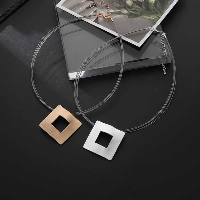 European and American summer popular necklace love minimalist brushed alloy women's fashion jewelry