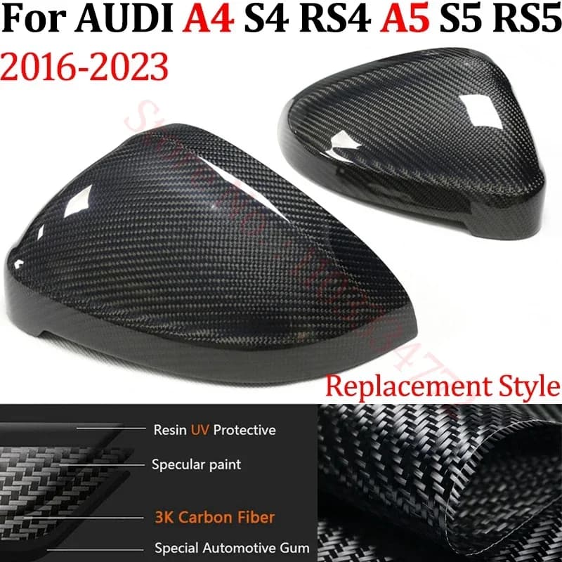 Per AUDI A4 S4 RS4 A5 S5 RS5 2017-2022 Vera Fibra di Carbonio Porta Dell'automobile Retrovisore Copertura Dello Specchio Laterale Blind Spot Assist Sostituzione