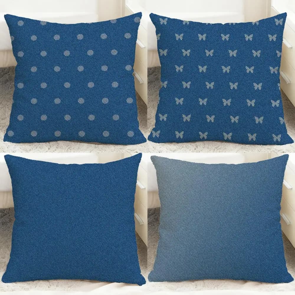 Fodera per cuscino effetto denim, comoda e reversibile, ideale per auto, divano, camera da letto e altro ancora