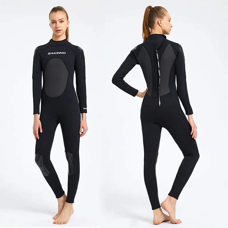 New 3mm Couple Style One-piece Diving Suit Men's Warm And Cold Resistant Long Sleeved Diving Suitwomen's Swimming Snorkeling