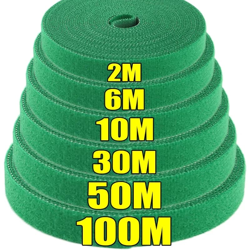 100/2M Pianta Fascetta In Nylon Regolabile Autoadesiva Piante Verdi Gancio Passanti Spago Da Giardino Fasciatura Supporto di Fissaggio Strisce di Nastro