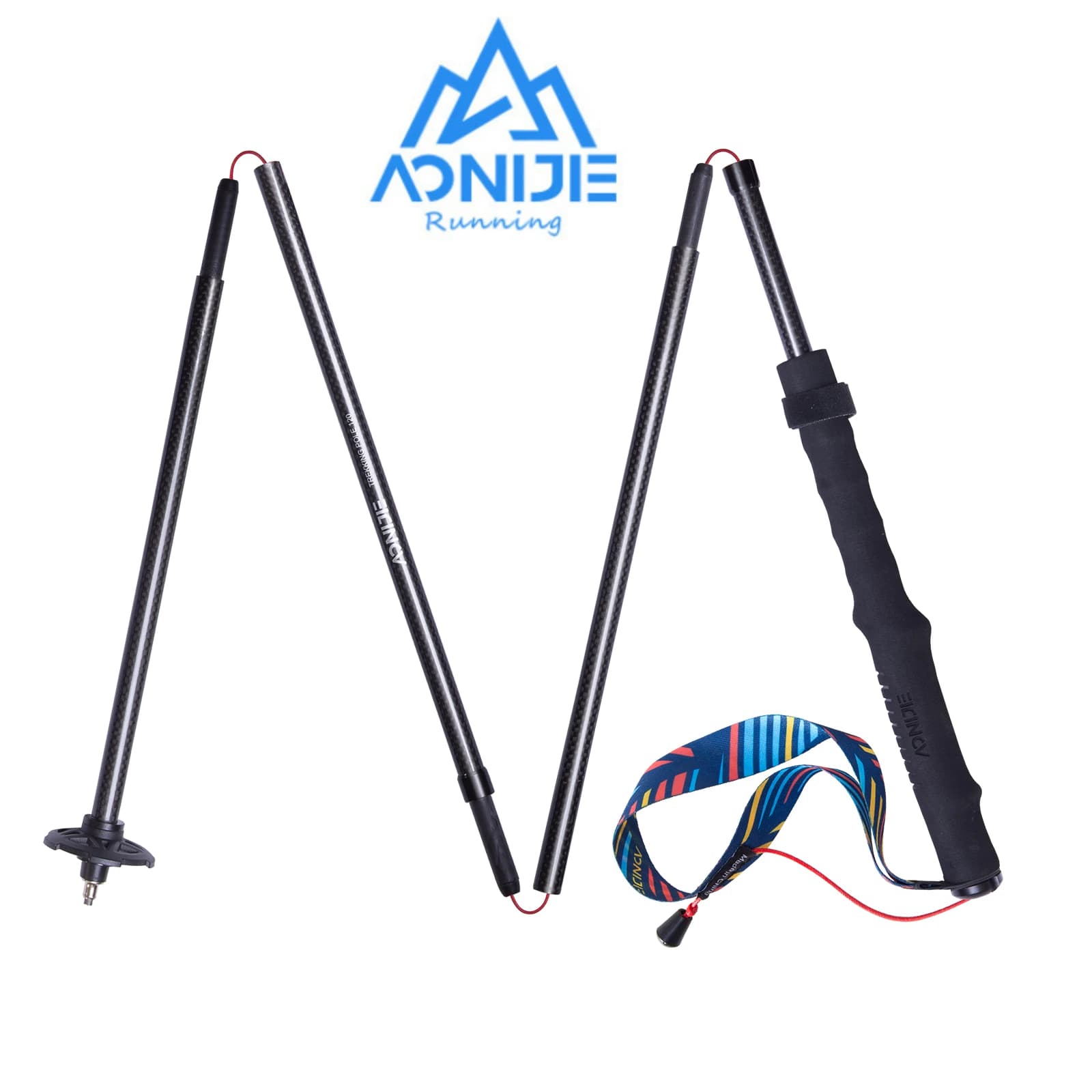 AONIJIE E4204 M-Pole Ultralight Folding Trekking Sticks with Quick Closure Running Trekking Stick Walking Stick for Carbon Fiber Body