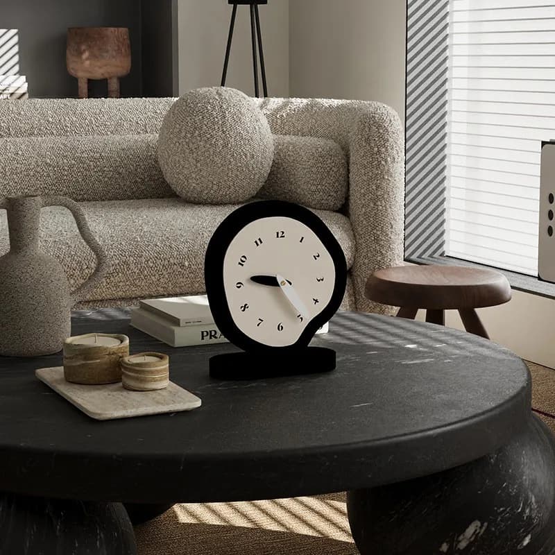 MOMO Crema Soggiorno Ingresso Ornamenti da tavolo Orologio da tavolo Pendolo Desktop Muto Creativo Sensazione premium di alto valore