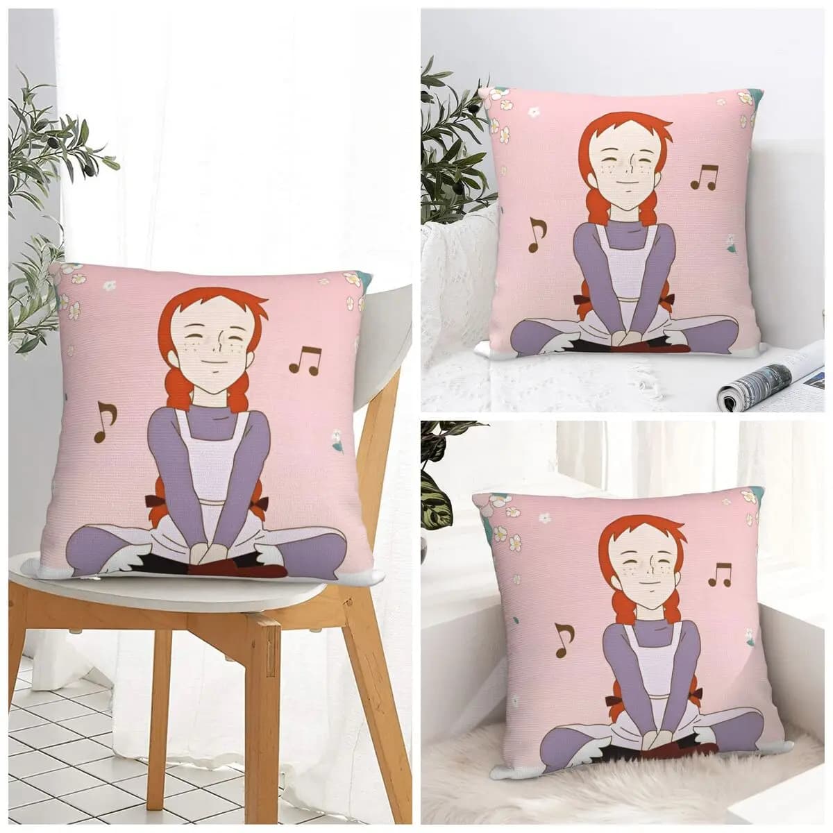 Federa per cuscino Cartoon Manga A-Anne Of Green Gables Fodera per cuscino morbida Fodera per cuscino di moda Federe per divano Decorativo per la casa