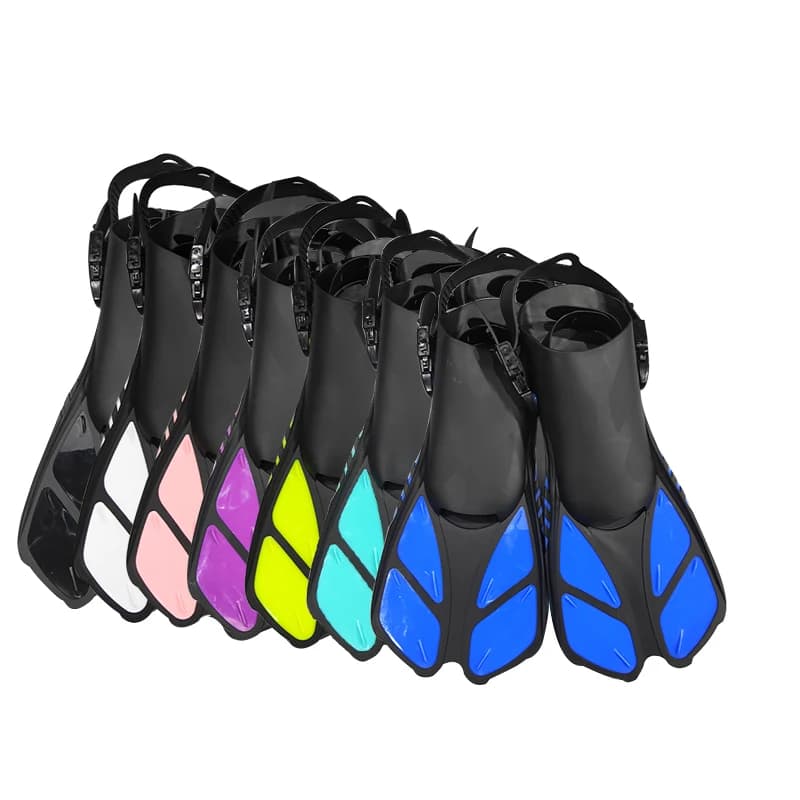 QYQ Frog Shoes adult fins with adjustable open heel buckles designed for Snorkeling diving