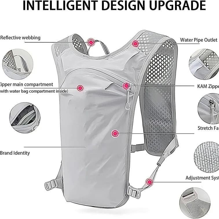 Outdoor Hiking Backpack, Breathable Sports Vest, Cycling and Running Bag, Bicycle Hydration Pack
