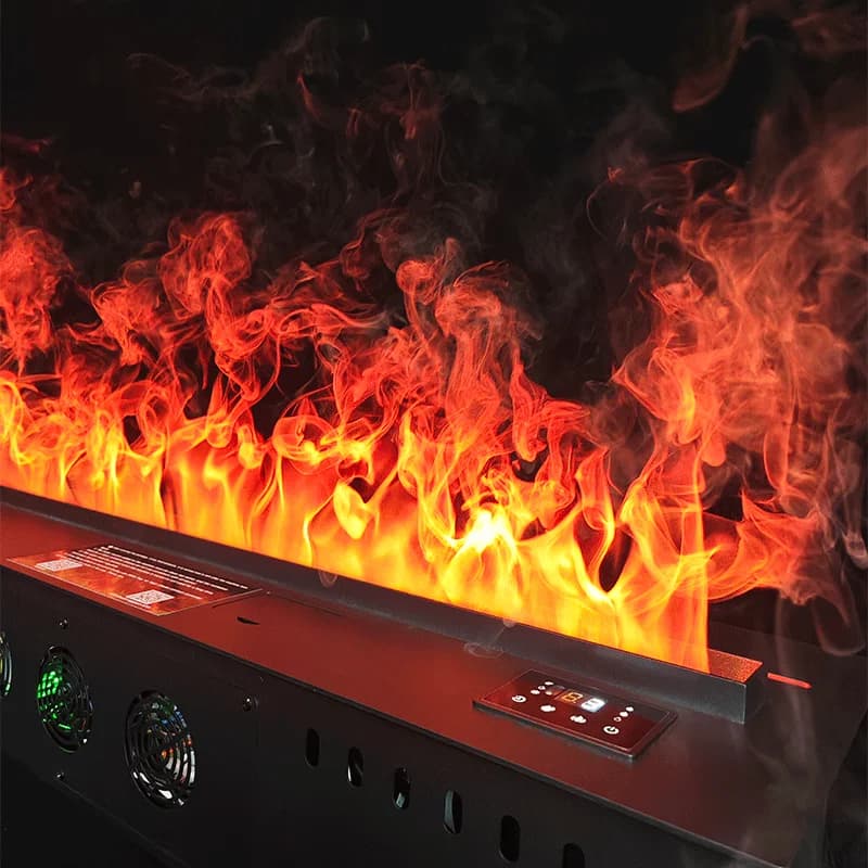 Caminetto Elettrico a Vapore con Effetto Fiamma 3D LED, Decorazione TV per Interni, Moderno Caminetto Smart con Atomizzazione e Controllo APP