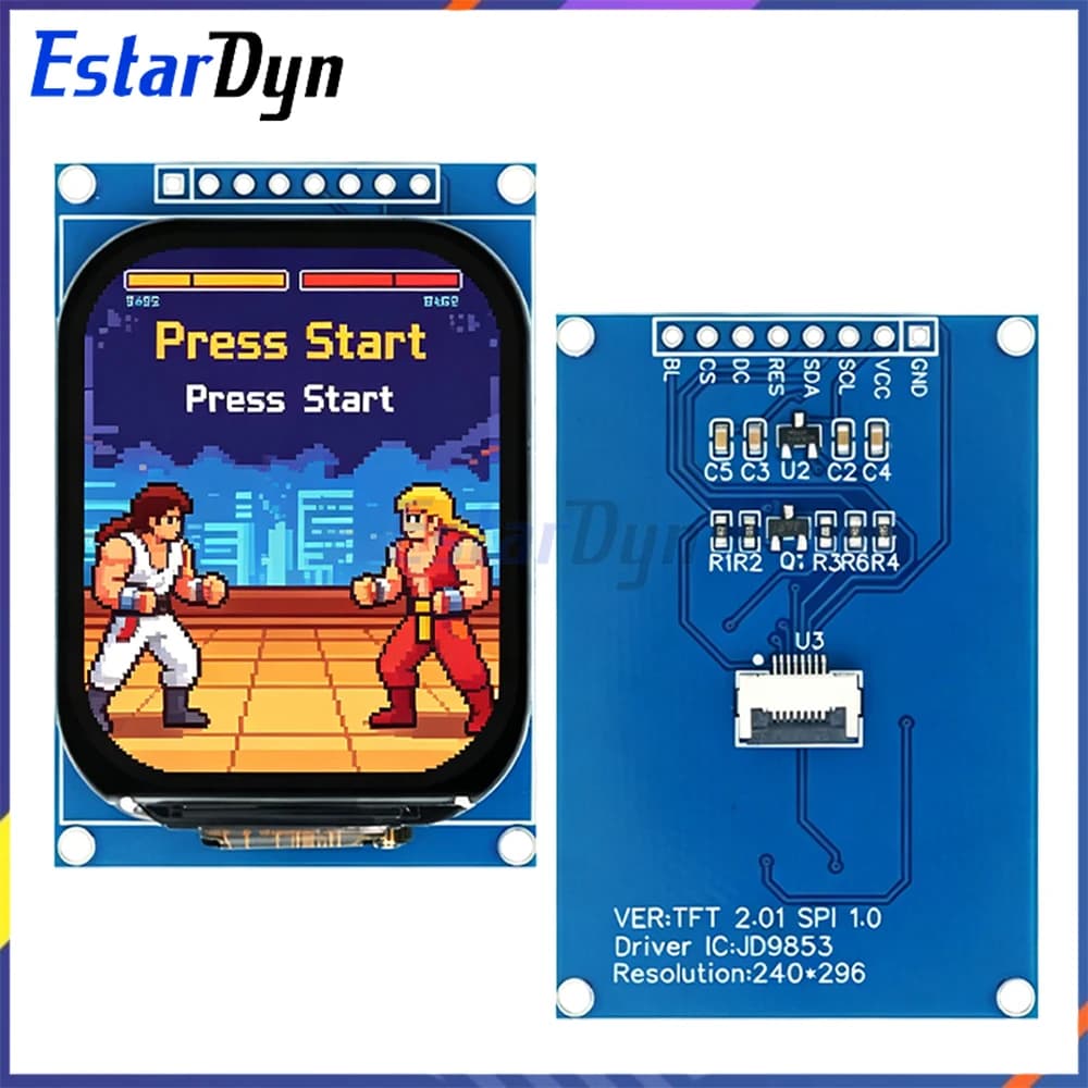 Modulo display LCD TFT Estardyn da 2,01 pollici 240x296 JD9853 Schermo a colori SPI Scheda a 8 pin per progetto fai da te Arduino Raspberry Pi