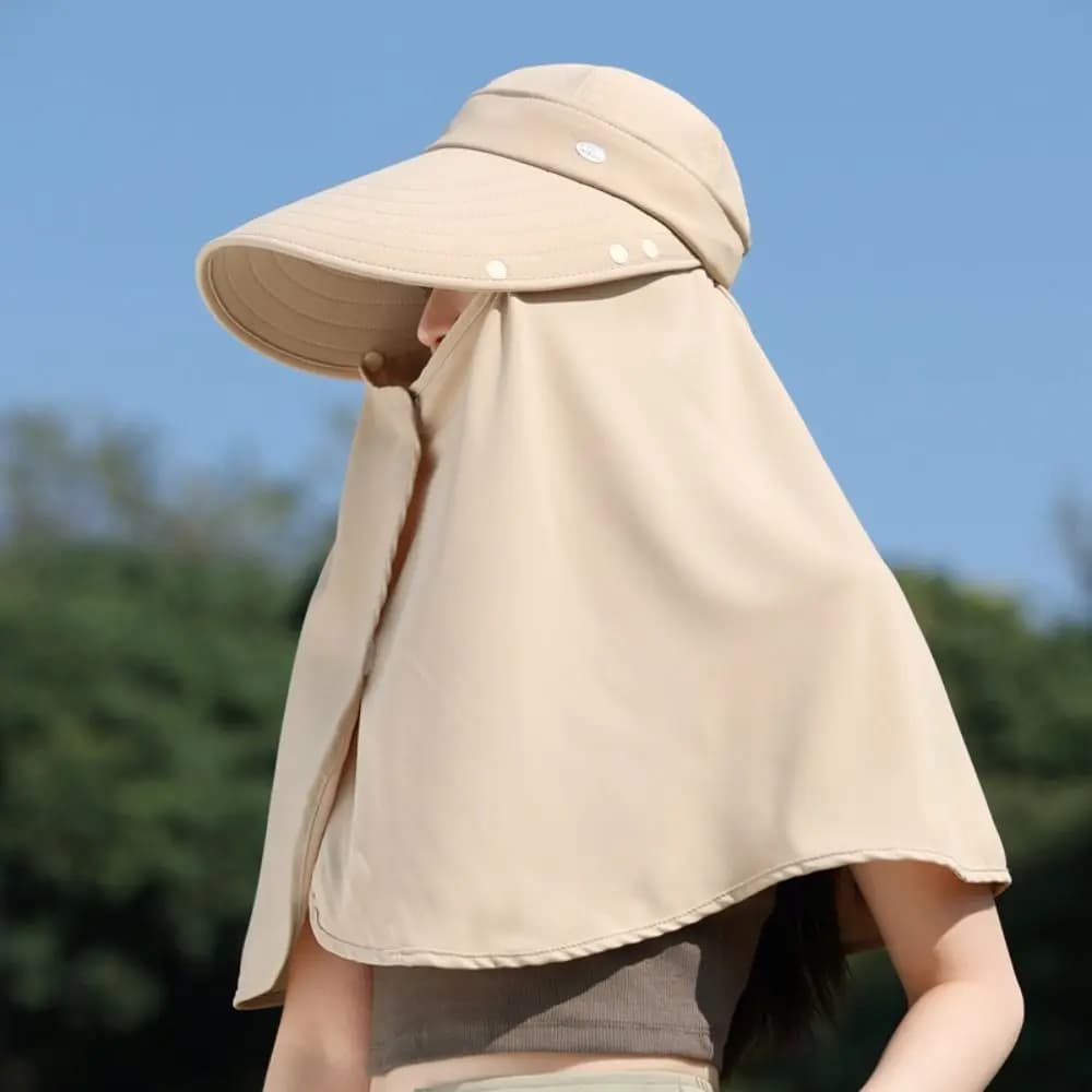 Cappello da Pescatore Pieghevole a Tesa Larga con Protezione per il Collo, Cappello da Escursionismo con Visiera Anti-UV per Donne, Cappello Estivo