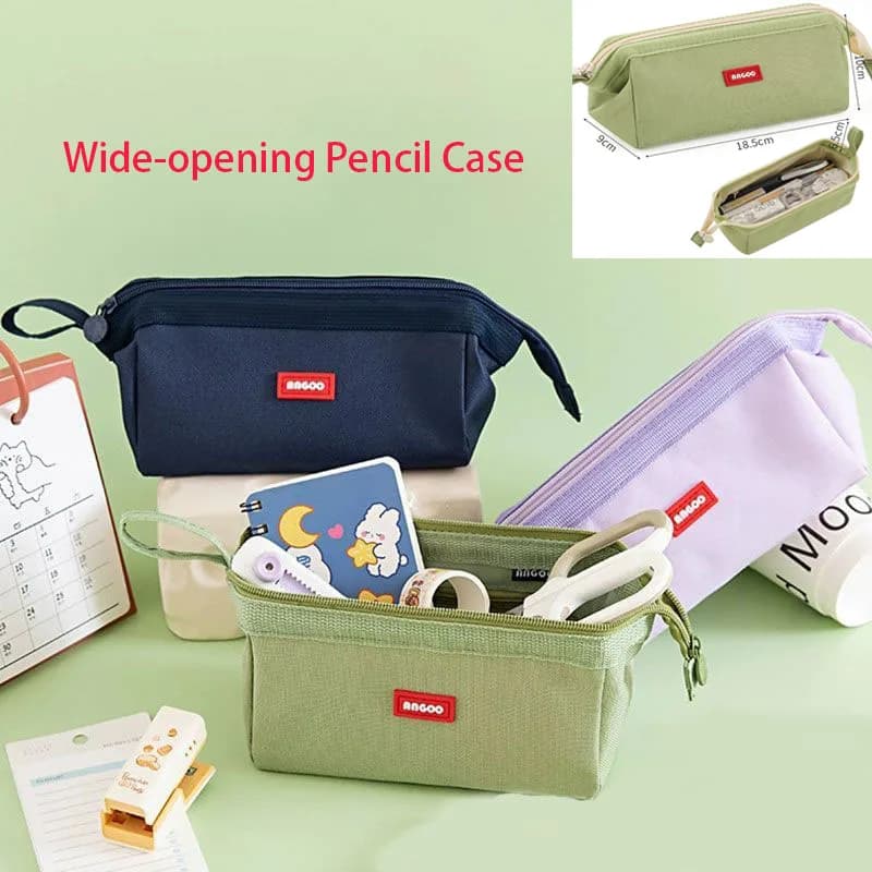 Large Capacity Pencil Case With Pen Holder Label Minimalist Student Stationery Storage Creative Stationery Storage Bag