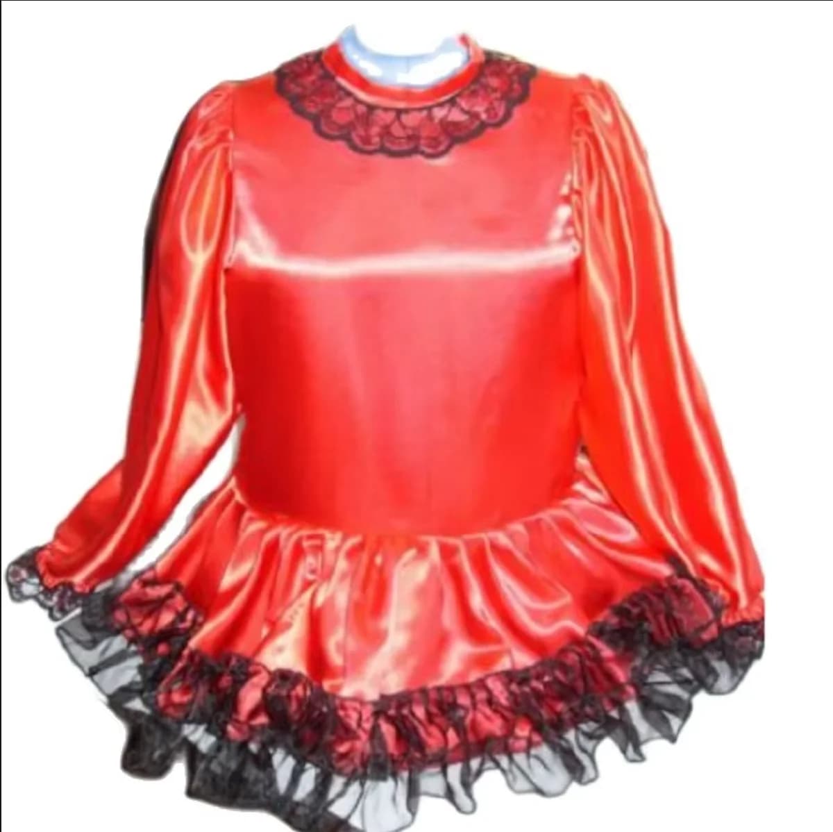 Personalizzazione del costume cosplay della cameriera del vestito di seta della minigonna della ragazza adulta francese sexy Sissy