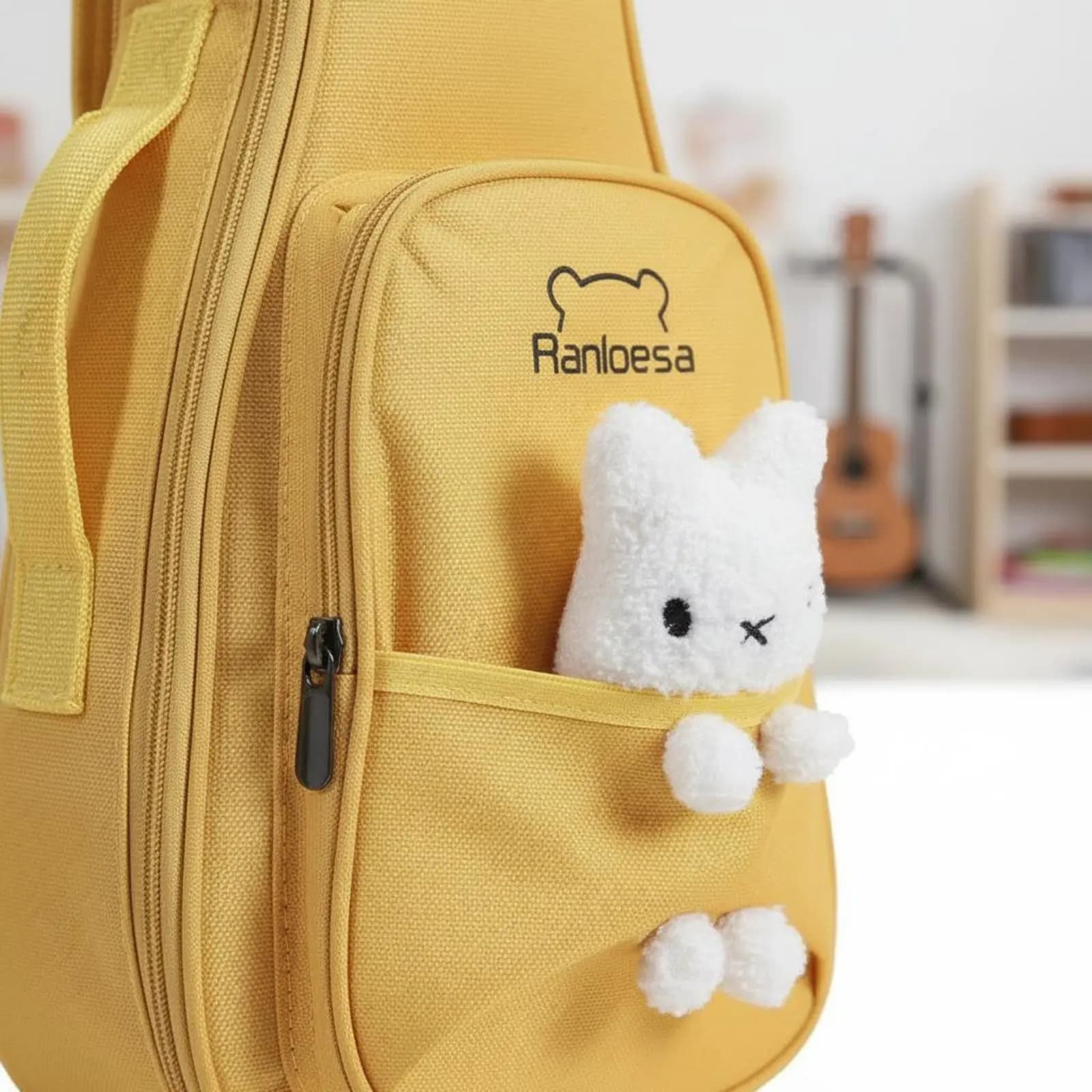 Custodia per Ukulele da 23 Pollici, Borsa a Zaino Portatile per Ukulele, Custodia per Strumento con Tasca Esterna Leggera per la Scuola