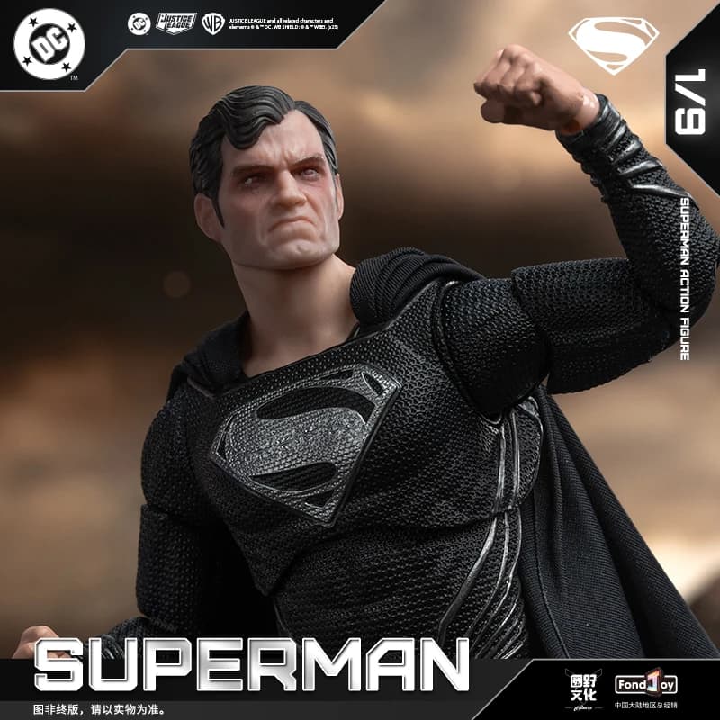 Fondjoy Black Superman-Val-Zod 2.0 Serie DC Action Figure 1/9, Modellini da Assemblare, Decorazioni da Scrivania, Ornamenti da Collezione, Regali