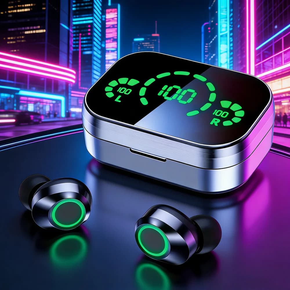 Auricolare Bluetooth wireless TWS con microfono Auricolari Caricabatterie Box LED Auricolari Bluetooth Fone Cuffie wireless per smartphone