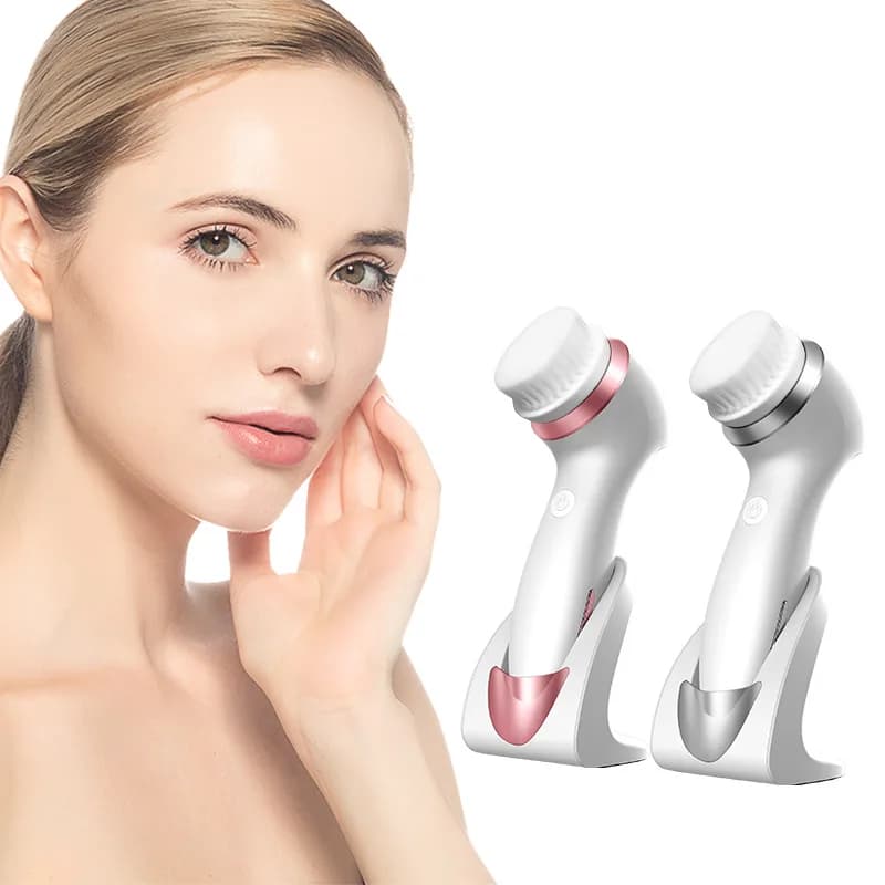 Wireless Induction Electric Facial Cleanser Silicone Face Brush Pore Beauty Cleaning Tool