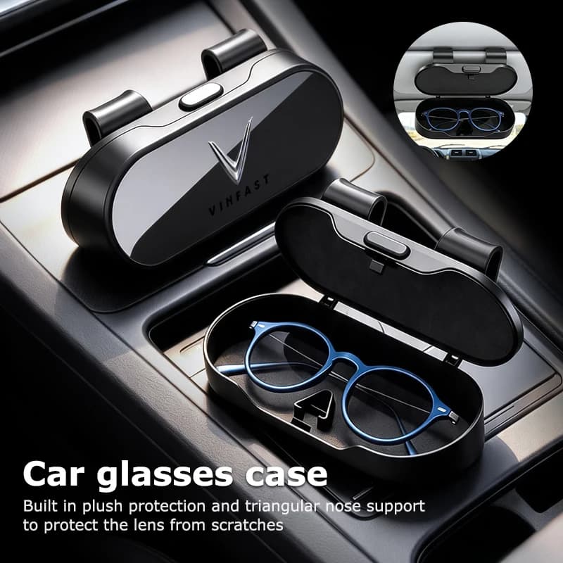 Multifunctional Auto Sun Visor Sunglasses Car Storage Glasses Case For Vinfast VF3 LUX SA VF9 VFe34 Limo Green Herio Green