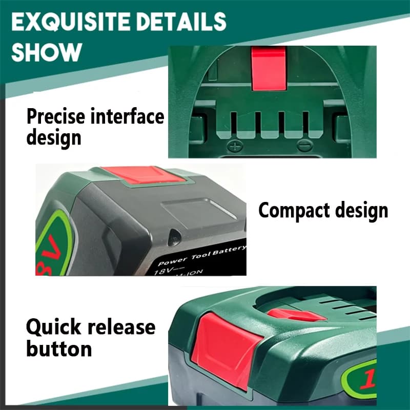 12.0Ah 18V Lithium Battery Pack for Bosch PBA Vacuum Cleaners, Replacement Accessory for PSR18LI‑24AH Green Power Drill