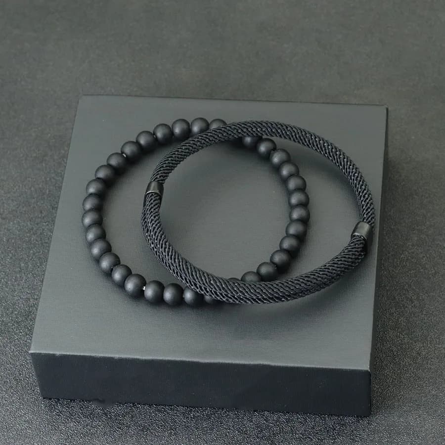 Set di braccialetti da uomo di moda 2 pezzi scorrevoli regolabili portafortuna filo rosso braslet accessori hombre regali per lui bracciale Herren Joias