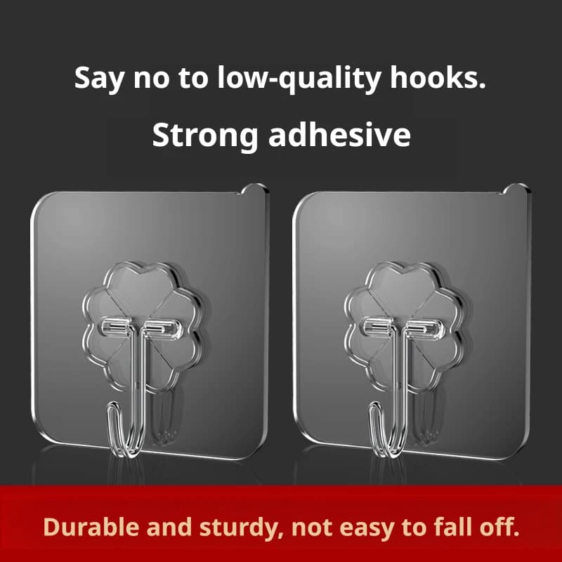 30pc Transparent Strong Grip Wall Mount Hooks Traceless Multifunctional for Modern Home Decor