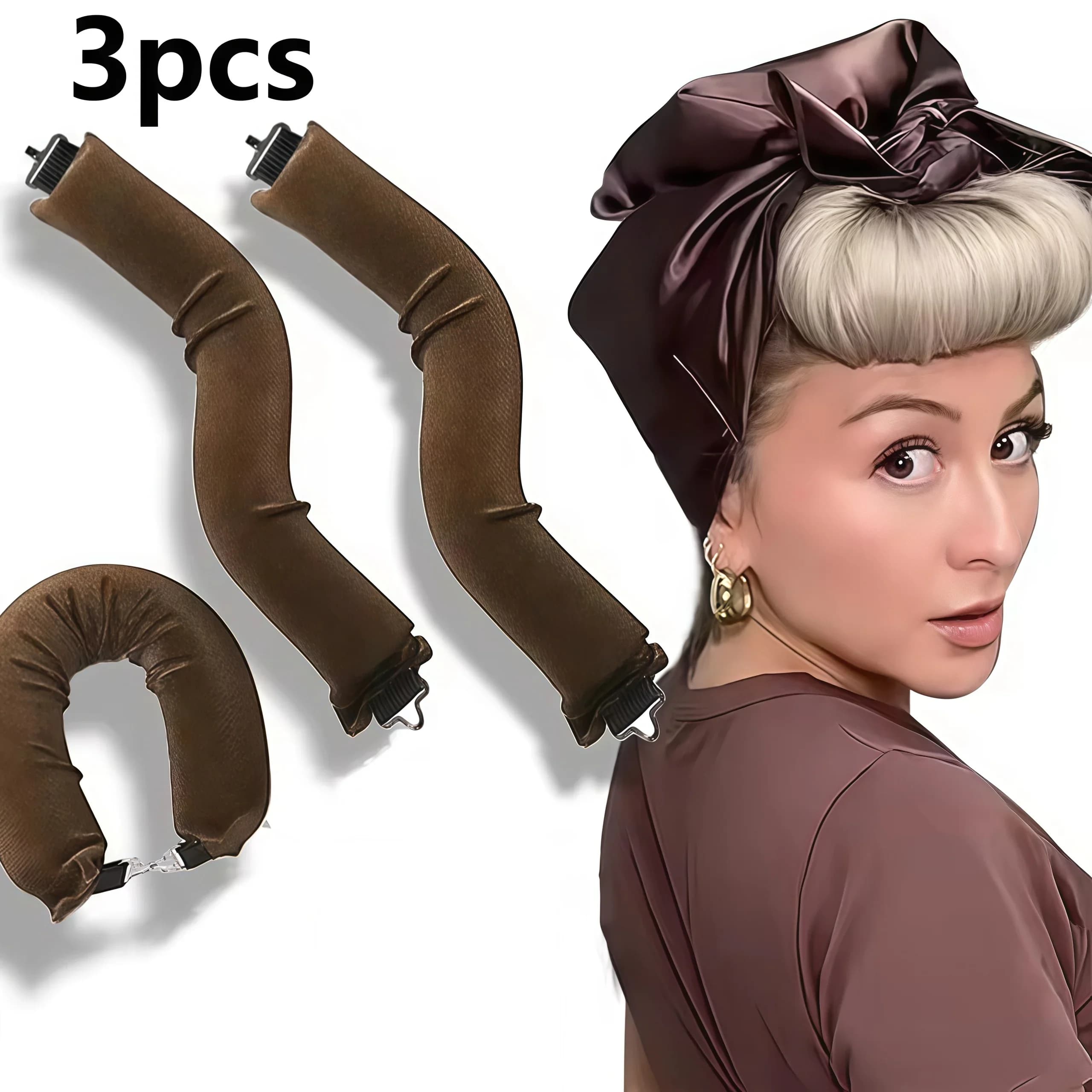 Rizadores de fur sin calor, varilla rizadora, diadema sin calor, rizos perezosos con gancho para dormir, varilla flexible suave