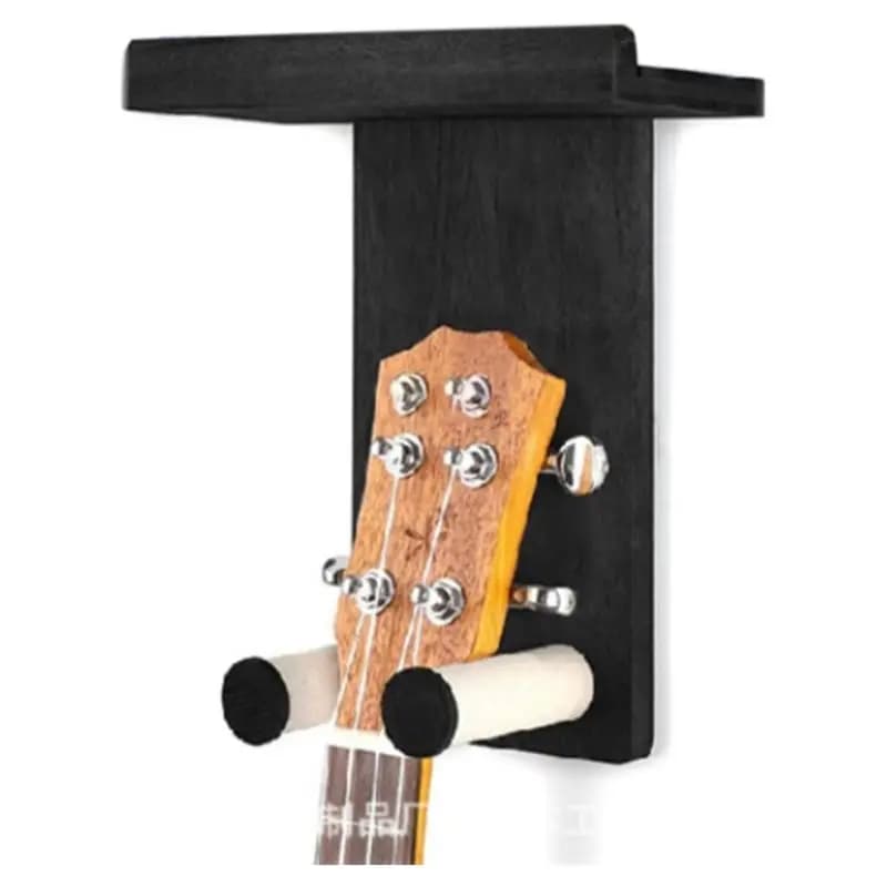 A74K-Guitar Wall Mount Guitar Holder Adjustable Soft Guitar Hook For Acoustic, Electric Guitar, Bass, Ukulele Hardwood U-Shaped