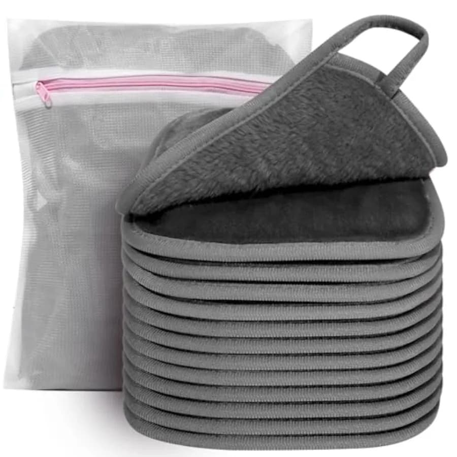 Makeup Remover Cloth, 6 inch x 6 inch Reusable Makeup Remover Towels with Laundry Bag, Microfiber Makeup Removal Face Wash Clot