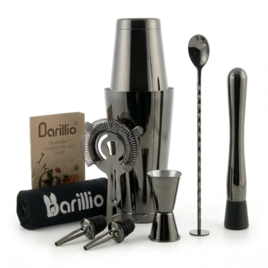 Set Boston Shaker - Acciaio Inossidabile, Set Shaker per Cocktail Martini Pesante con Colino e Miscelatore - Kit da Barman per Mixology - Set da Bar