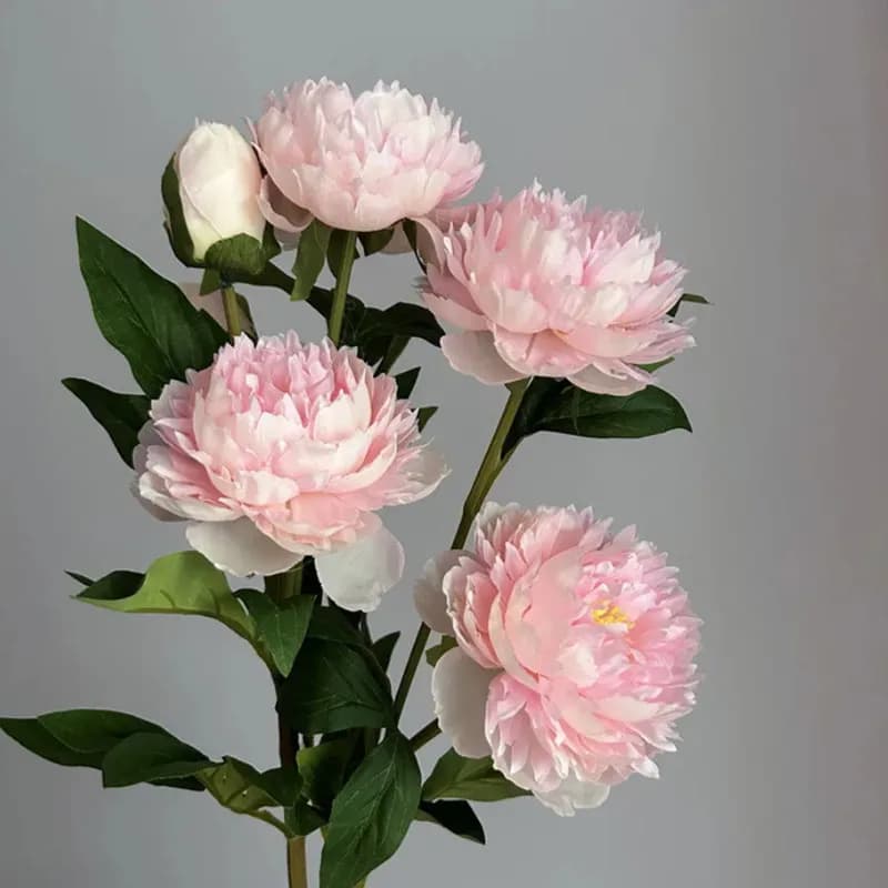 Bellissimo ramo lungo di fiori di peonia artificiale a 3 teste per la decorazione natalizia del Tabel di nozze di casa 75cm decorazione della stanza dei fiori finti