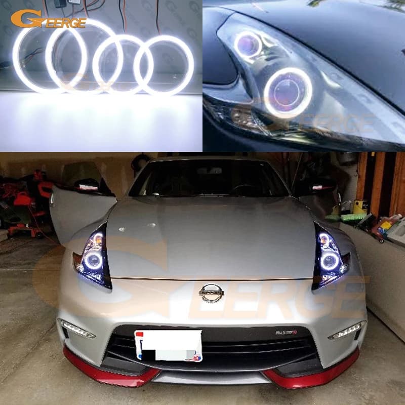 Per Nissan 370Z 370 Z Z34 Fairlady 2009 - 2020 Luce diurna Eccellente COB ultra luminoso Led Angel Eyes Kit Halo Anelli