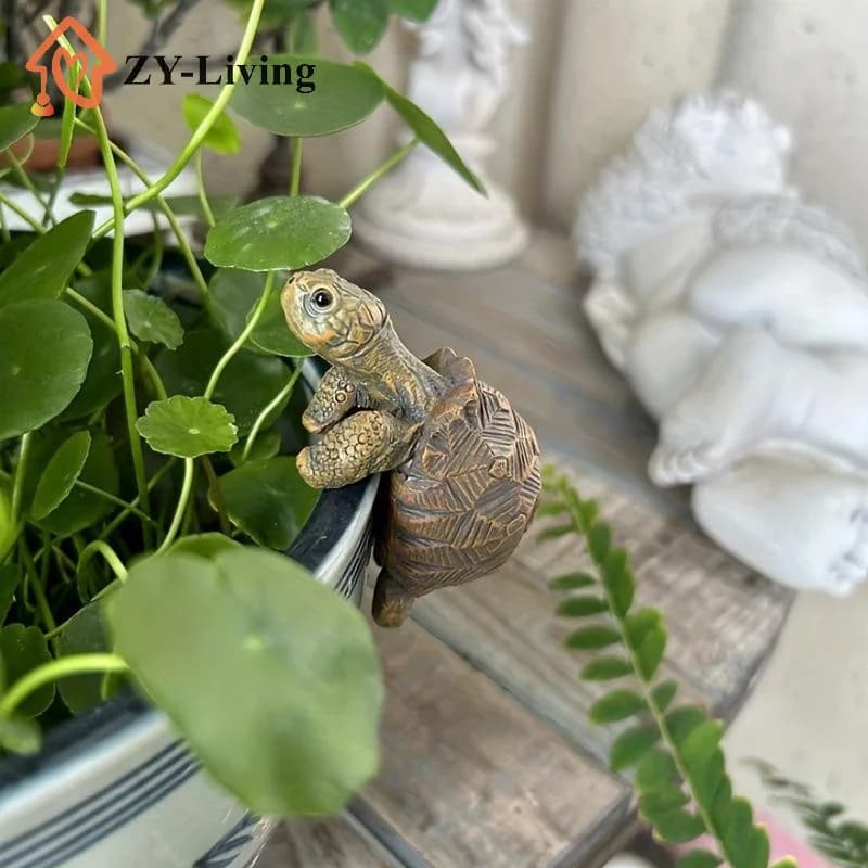 1 Pezzo Statua di Tartaruga in Resina da Appendere, Vaso per Piante, Graziosa Figurina di Tartaruga, Decorazione per Casa e Giardino