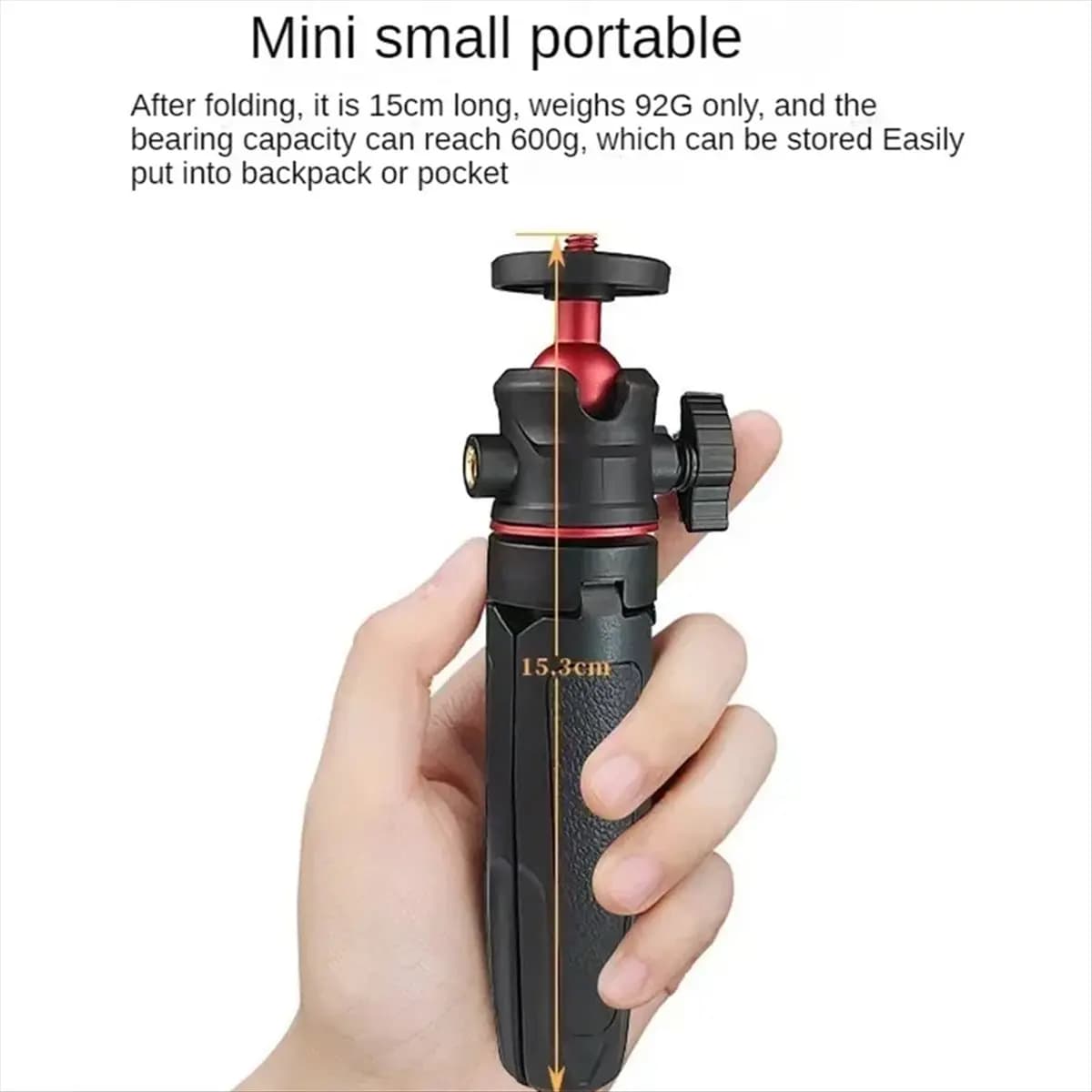 Welcome Deal~Mini Desktop Tripod Handheld Photography Bracket with Flexible Ball Head 1/4 Inch Mount for Pocket 3 Black