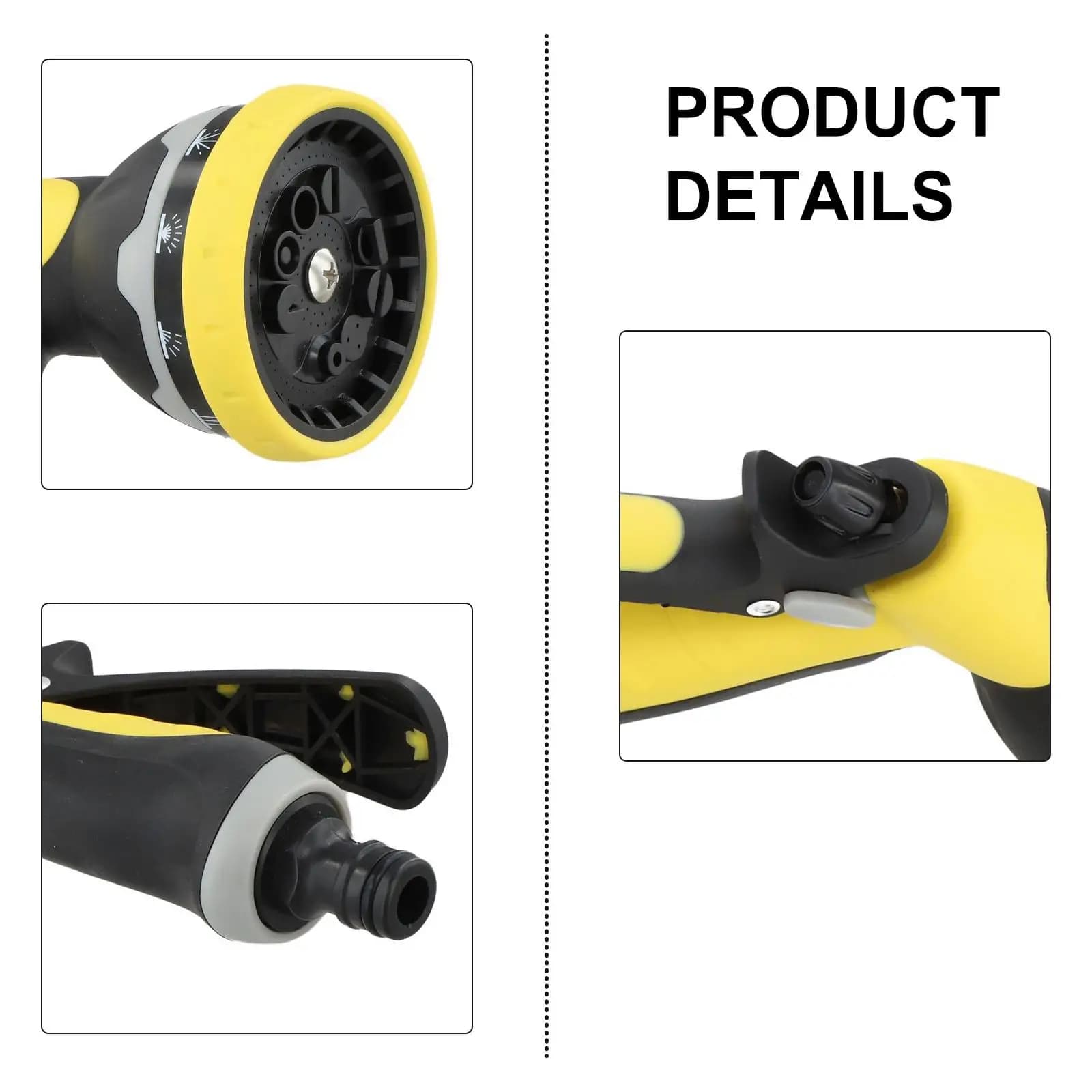 Adjustable Spray For Cleaning Flower Adjustable Hose Nozzle Yellow Multi-Function Sprayer Insulated Grip For Winter Gardening