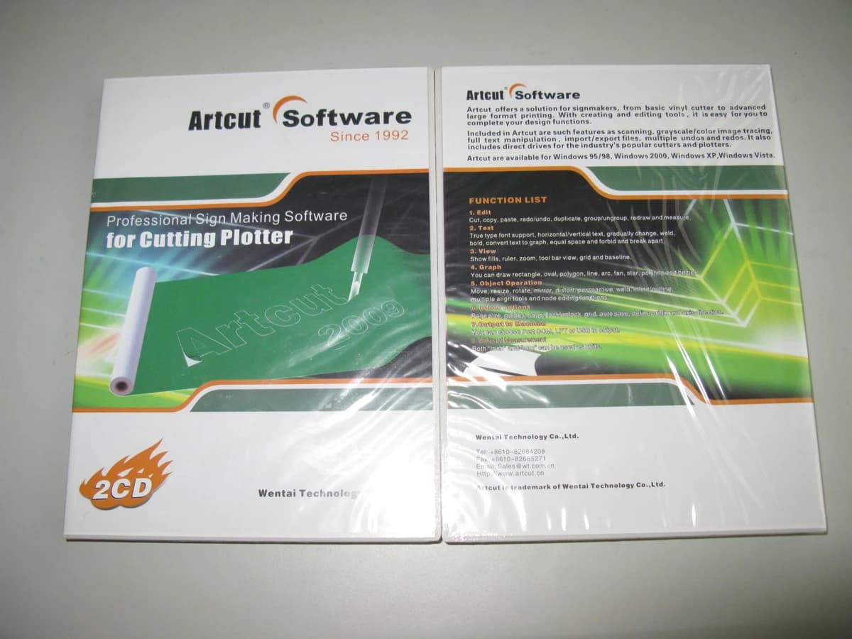 Software ARTCUT 2009 per Plotter da Taglio Vinile, Software per Design e Realizzazione di Insegne in Vinile