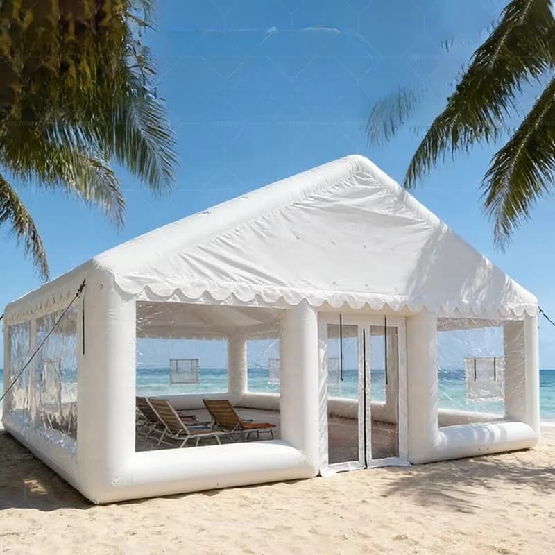 Tenda gonfiabile in PVC per famiglie, quattro stagioni, impermeabile, con zanzariera, apertura rapida e automatica, facile da montare