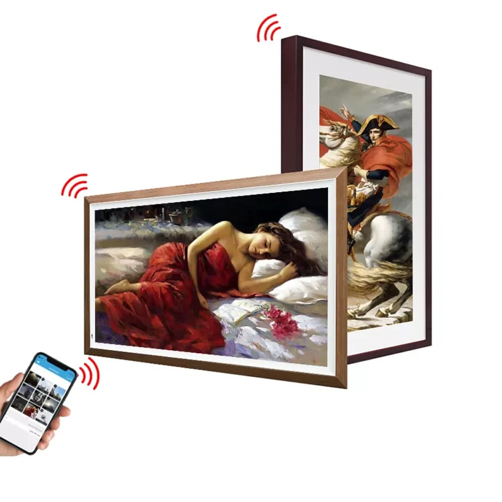 Wholesale Frameo 21.5" Thin Wall-Mount Display Kiosk - Digital Art/Photo Frame W/WiFi & NFT
