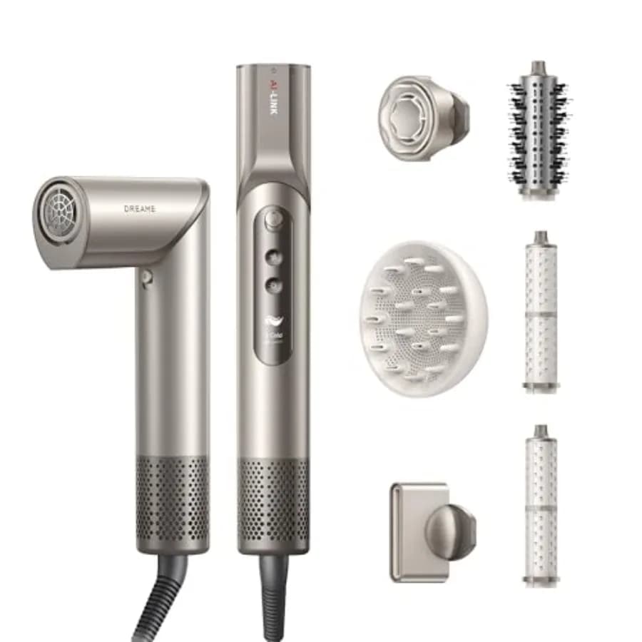 Hair dryer and styler for domestic use, with ceramic coating, black, intelligent bucket recognition and motor from 110,000 rpm for quick drying