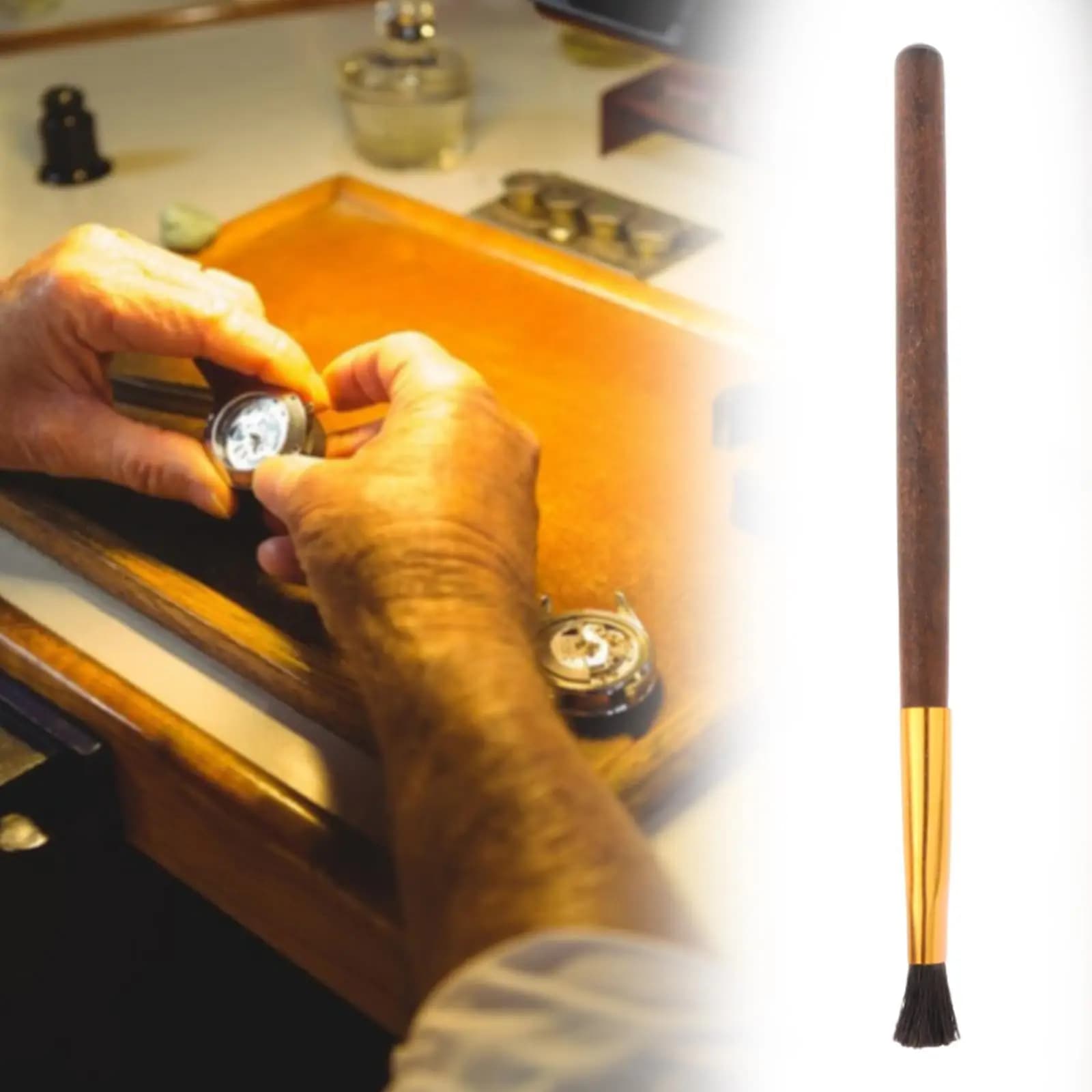 Strumento per la pulizia della spazzola per la polvere, detergente portatile per crine di cavallo, multiuso per il movimento dell'orologio, orologiaio aziendale per la casa