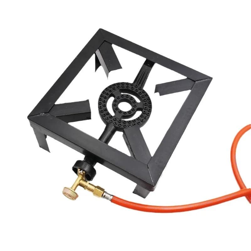 German Style High Power Outdoor Gas Stove Cast Iron Burner With Pressure Regulator Camping Cooker