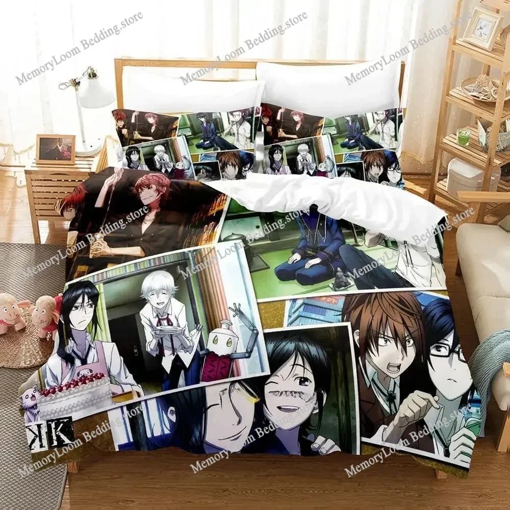 Progetto K Mikoto Suoh Nessun sangue! Nessun osso! Nessuna cenere! Set biancheria da letto Set anime cartoni animati Set copripiumino per camera da letto per bambini adulti Stampa 3D Anime