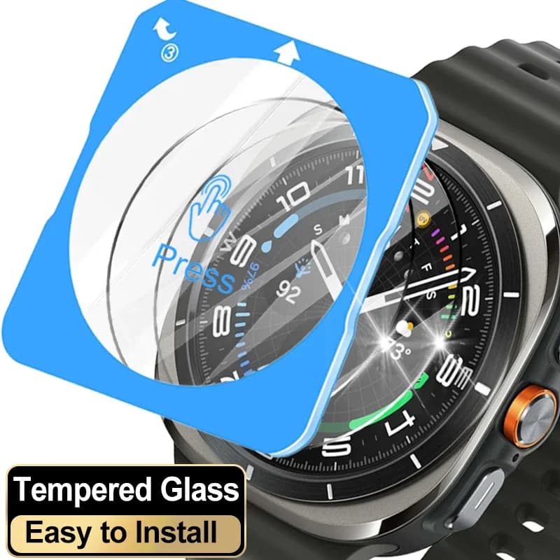 Protezione Schermo in Vetro Temperato con Kit di Installazione Auto-allineante per Samsung Galaxy Watch Ultra 47mm 2025 2024
